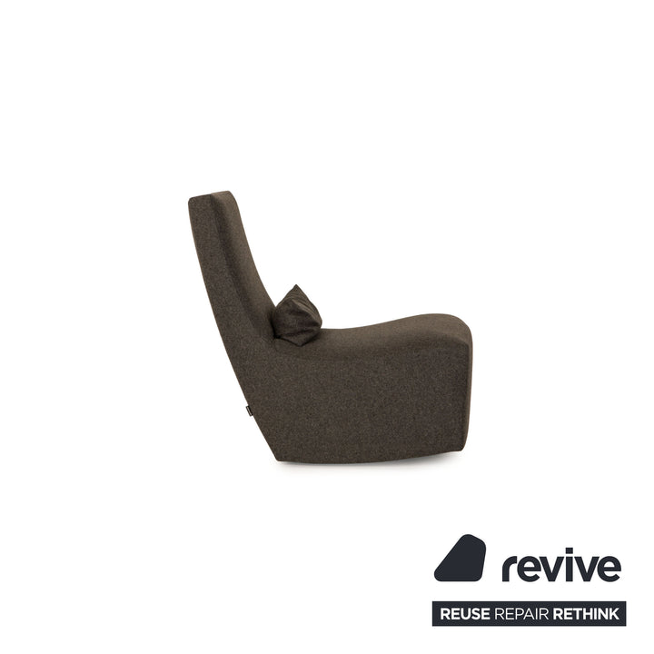 ligne roset neo fabric armchair gray incl. footstool