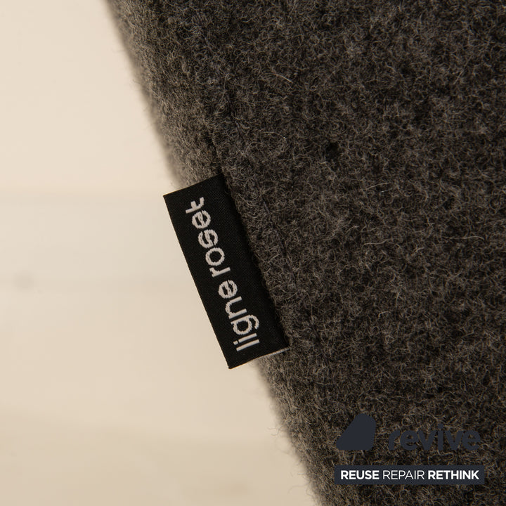 ligne roset neo fabric armchair gray incl. footstool