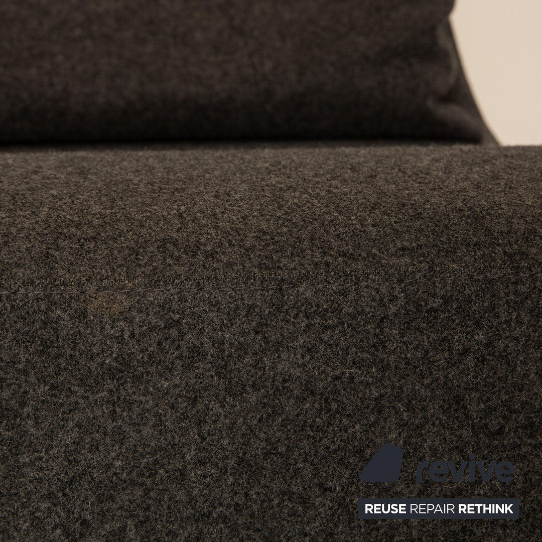 ligne roset neo fabric armchair gray incl. footstool