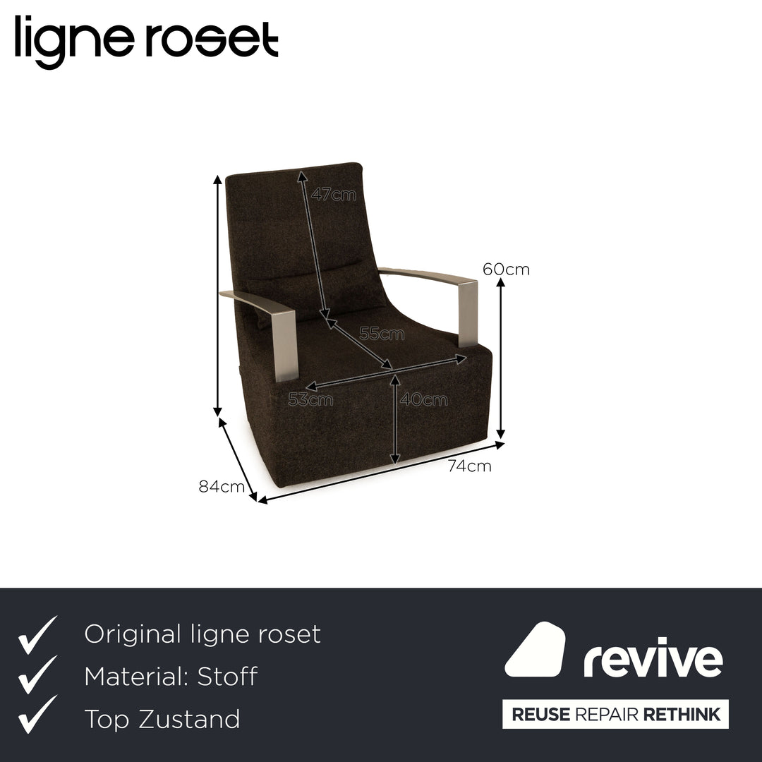 ligne roset Neo fabric armchair grey
