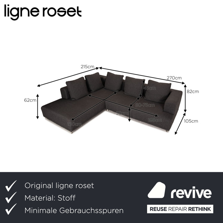 ligne roset Opium Stoff Sofa Grau Ecksofa Couch