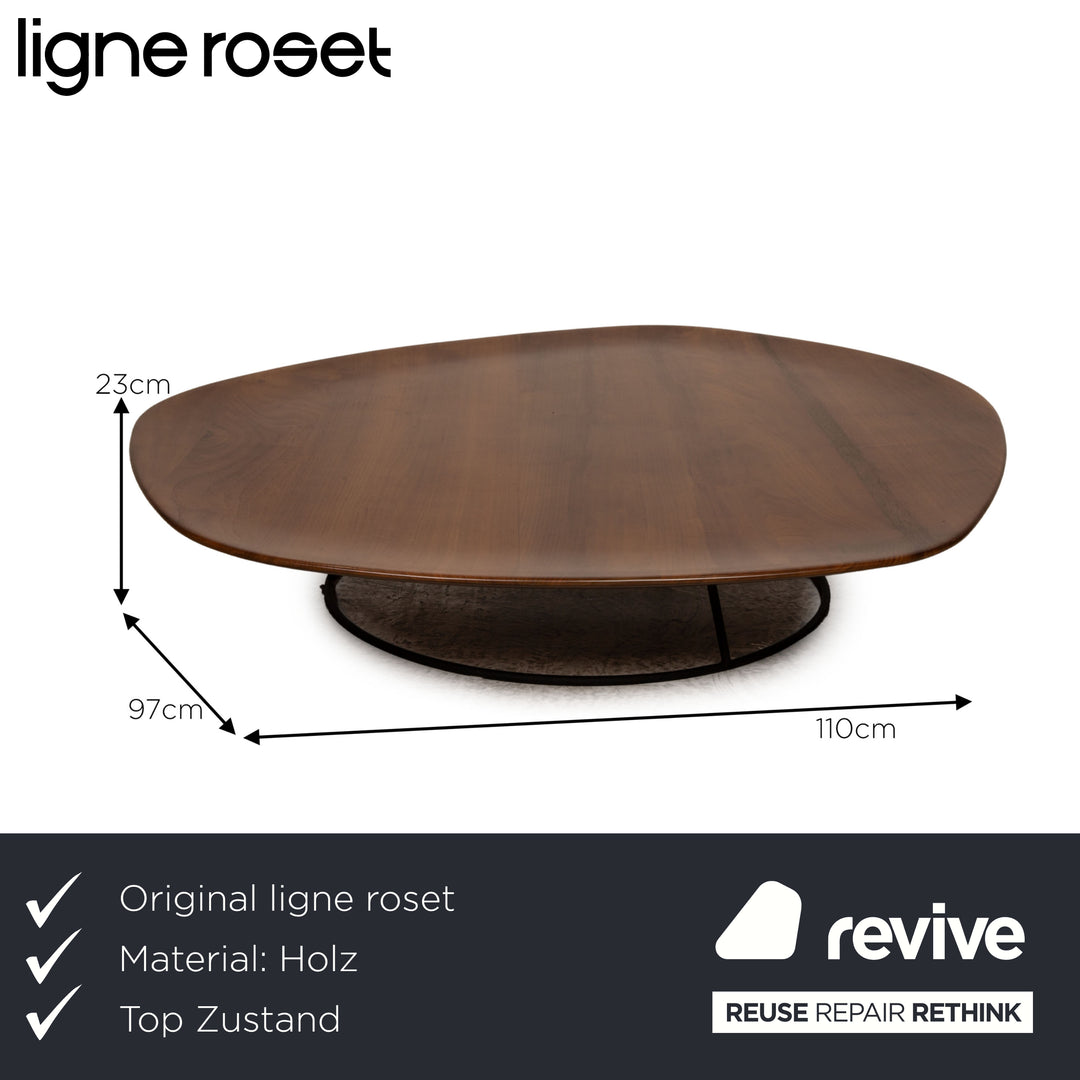 ligne roset Pebble Wood Coffee Table Brown