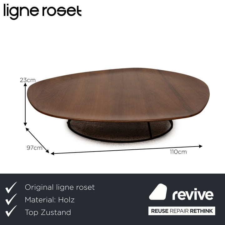 ligne roset Pebble Wood Coffee Table Brown