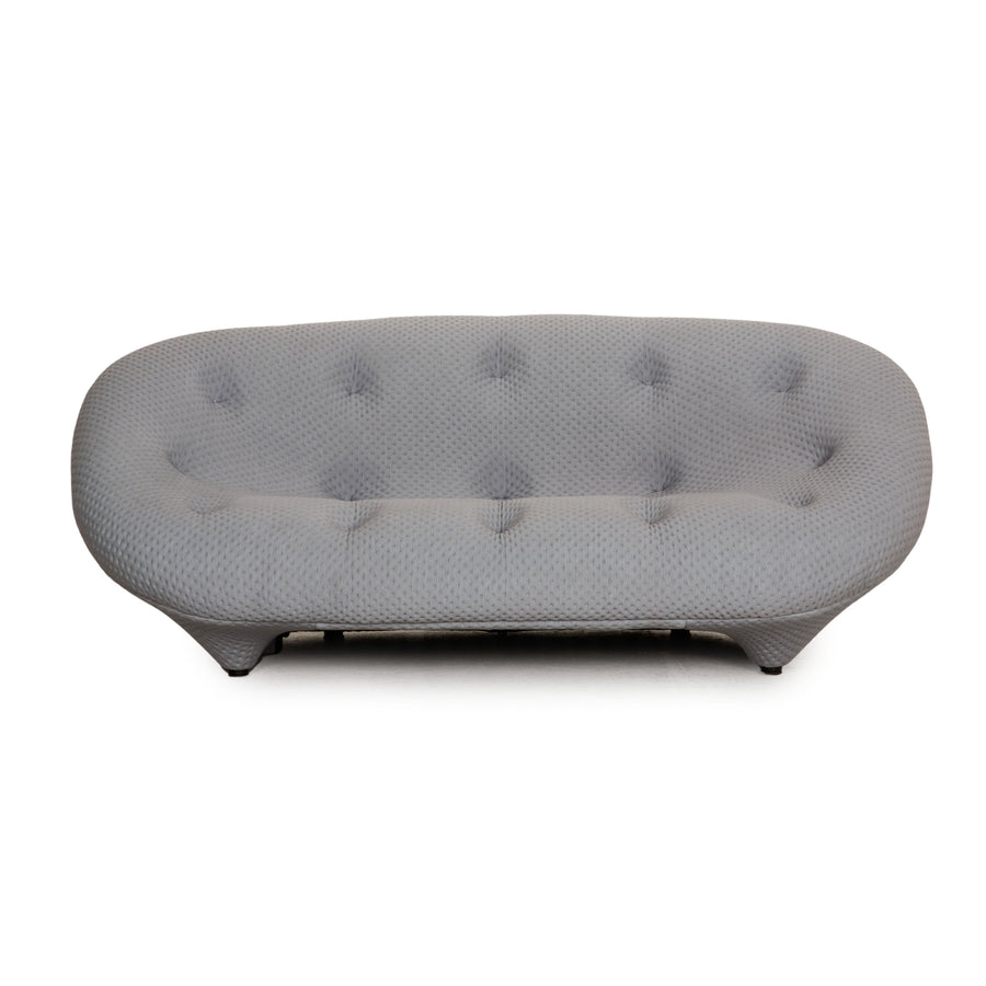 ligne roset Ploum Stoff Sofa Eisblau Grau Zweisitzer Couch