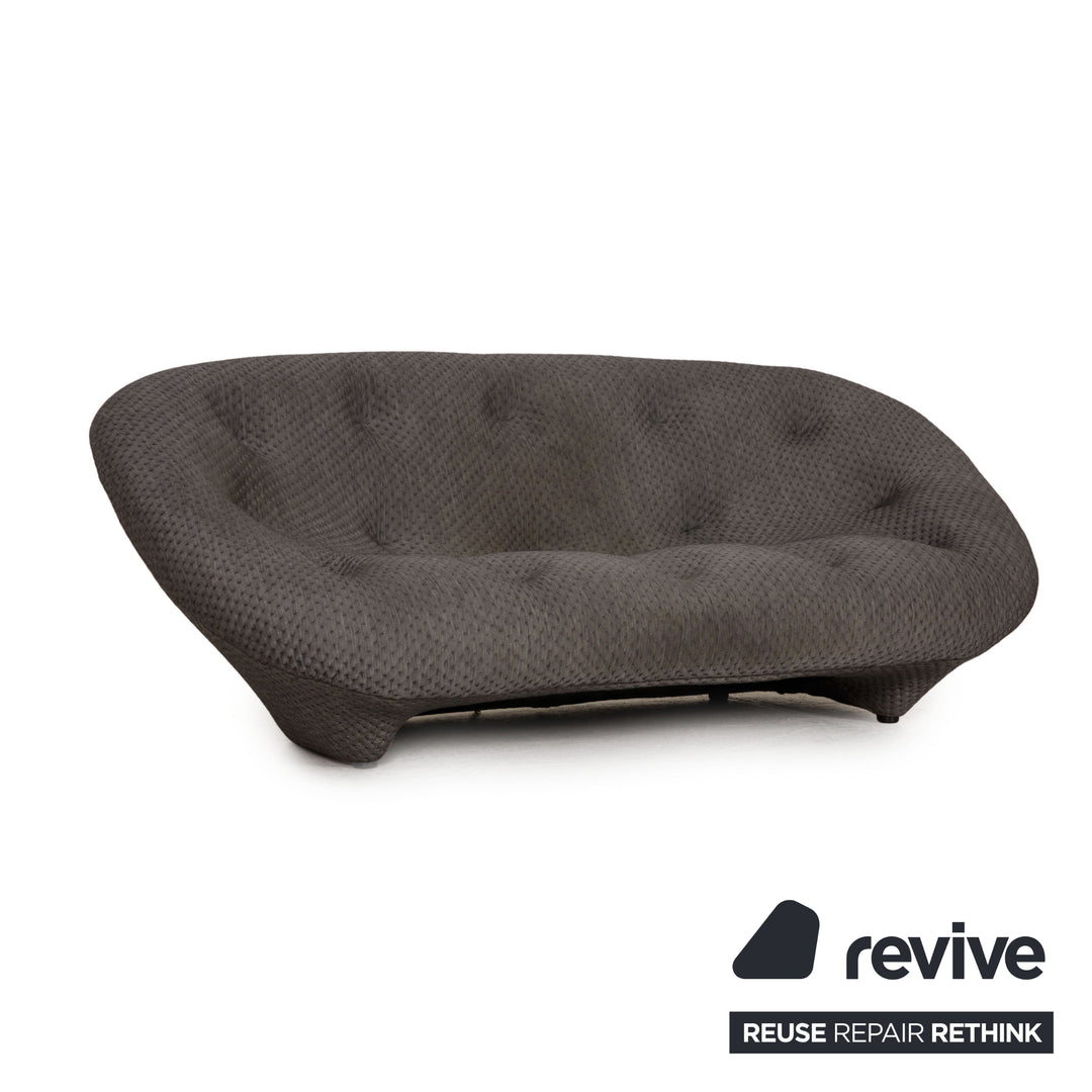 Ligne Roset Ploum Fabric Sofa Gray Two Seater Couch