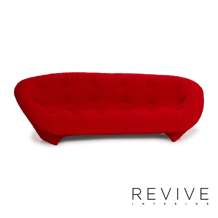 ligne roset Ploum fabric sofa red three seater