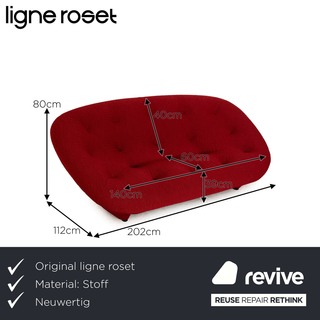 Ligne Roset Ploum Zweisitzer Sofa Rot Stoff Couch