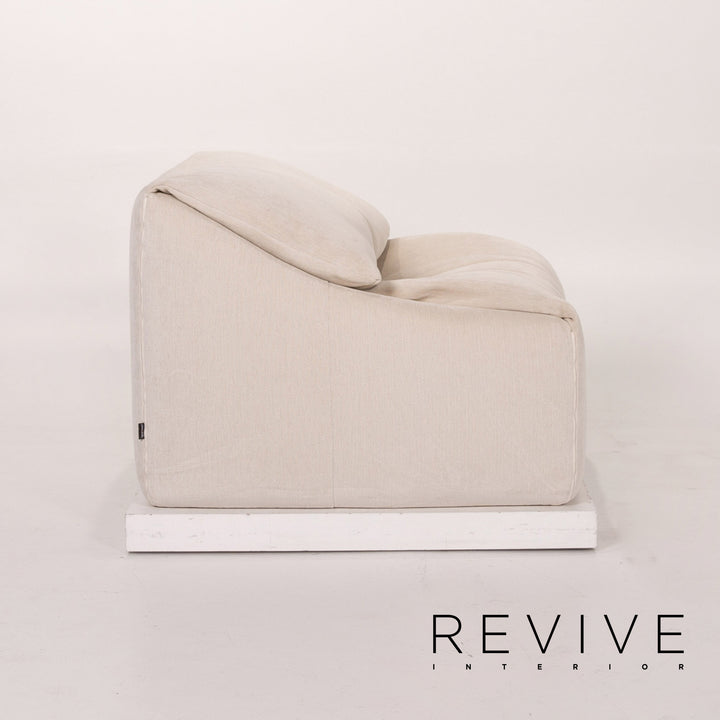 ligne roset plumy fabric armchair set cream function 2x armchair #13997