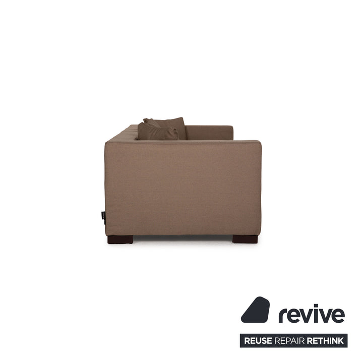 ligne roset Rive Gauche fabric sofa olive green three-seater couch reupholstered