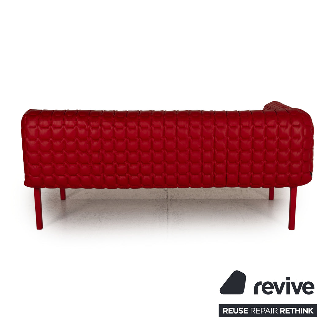 ligne roset Ruché Leather Lounger Red Sofa Couch Meridienne Recamiere