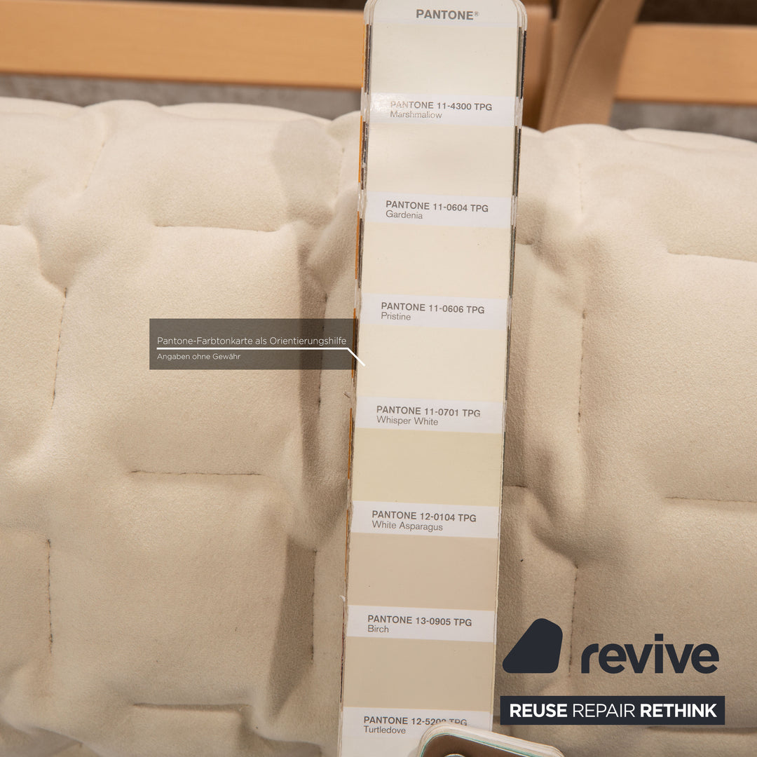 ligne roset Ruché Stoff Bett Creme Doppelbett