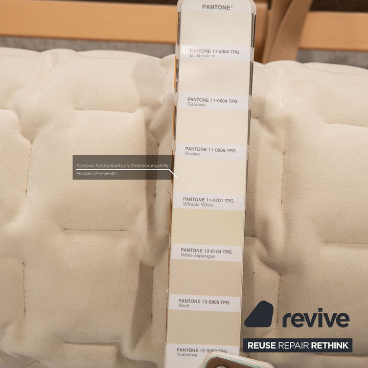 ligne roset Ruché Stoff Bett Creme Doppelbett
