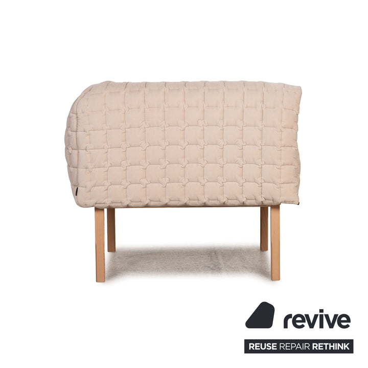 ligne roset Ruché fabric armchair set cream armchair pouf