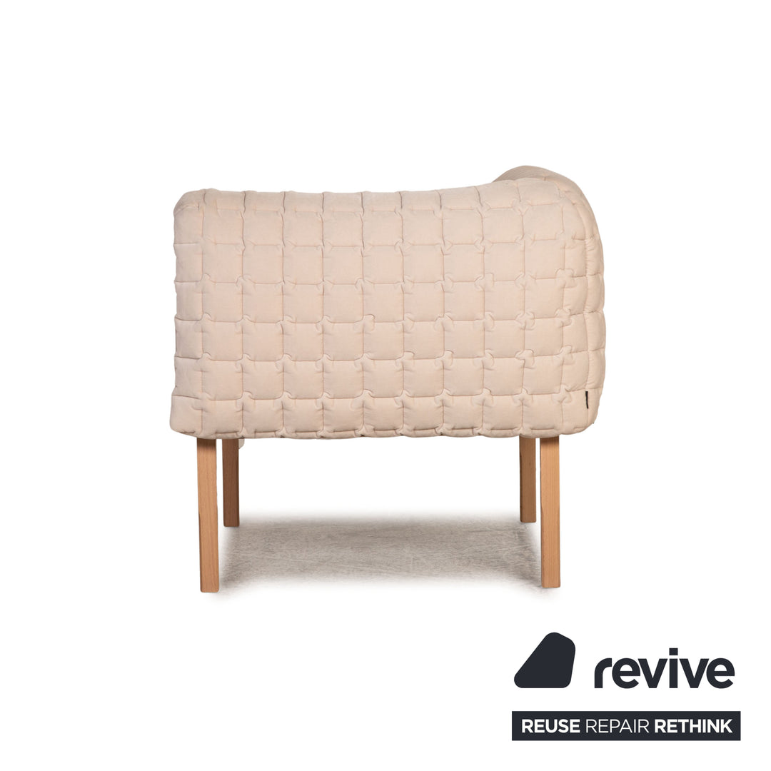ligne roset Ruché fabric armchair set cream armchair pouf