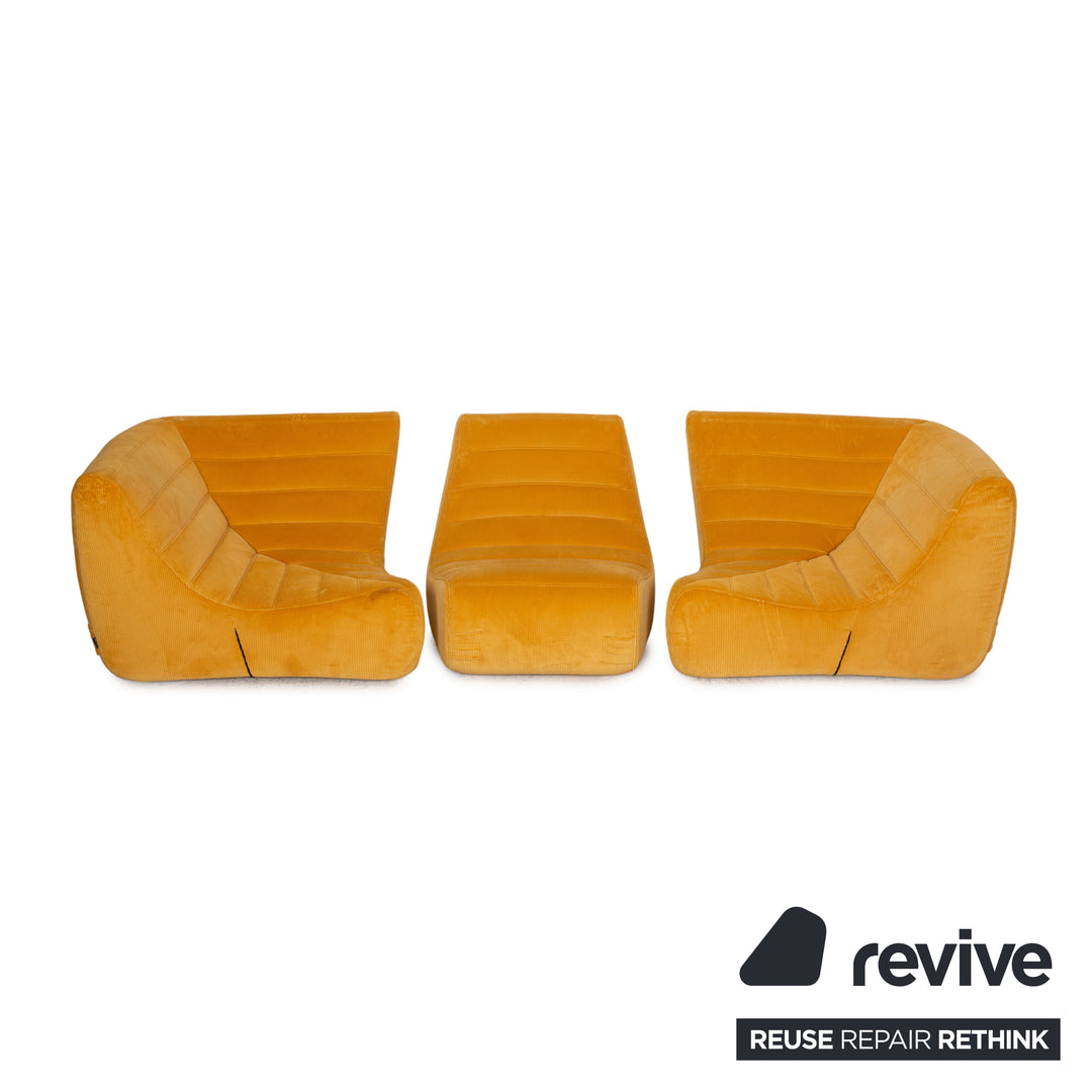 Ligne Roset Saparella Dreisitzer Sofa Stoff Gelb Couch by Michael Ducaroy