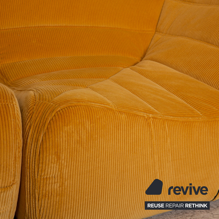 Ligne Roset Saparella Dreisitzer Sofa Stoff Gelb Couch by Michael Ducaroy