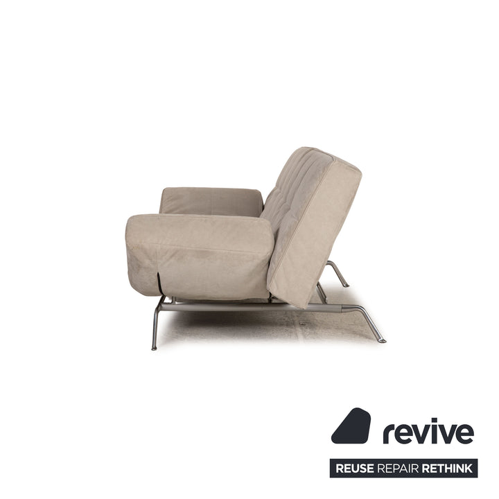 ligne roset Smala Alcantara Sofa Grau Dreisitzer Couch Funktion Schlaffunktion