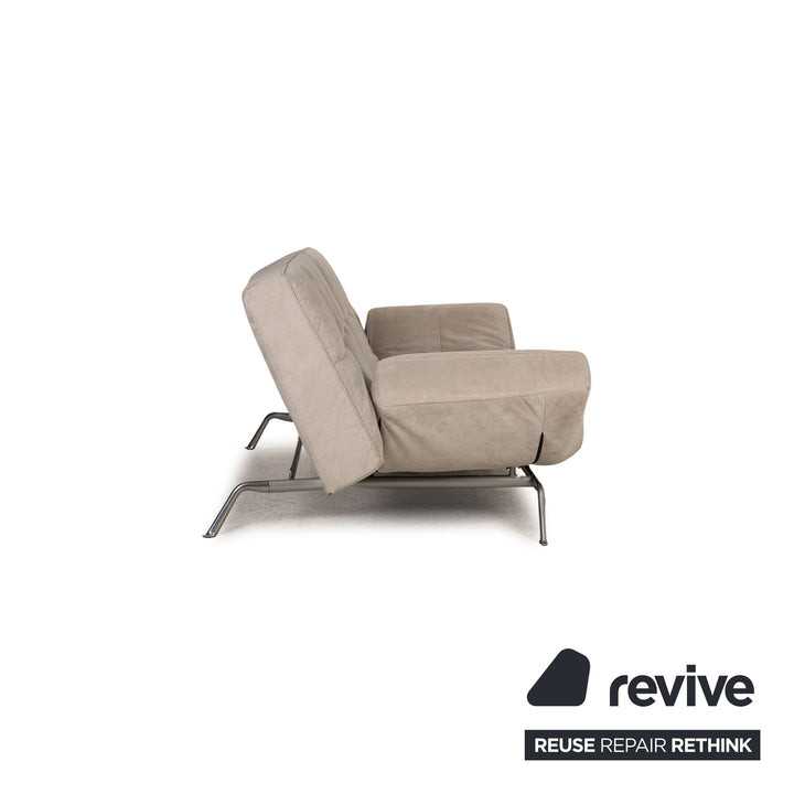 ligne roset Smala Alcantara Sofa Grau Dreisitzer Couch Funktion Schlaffunktion