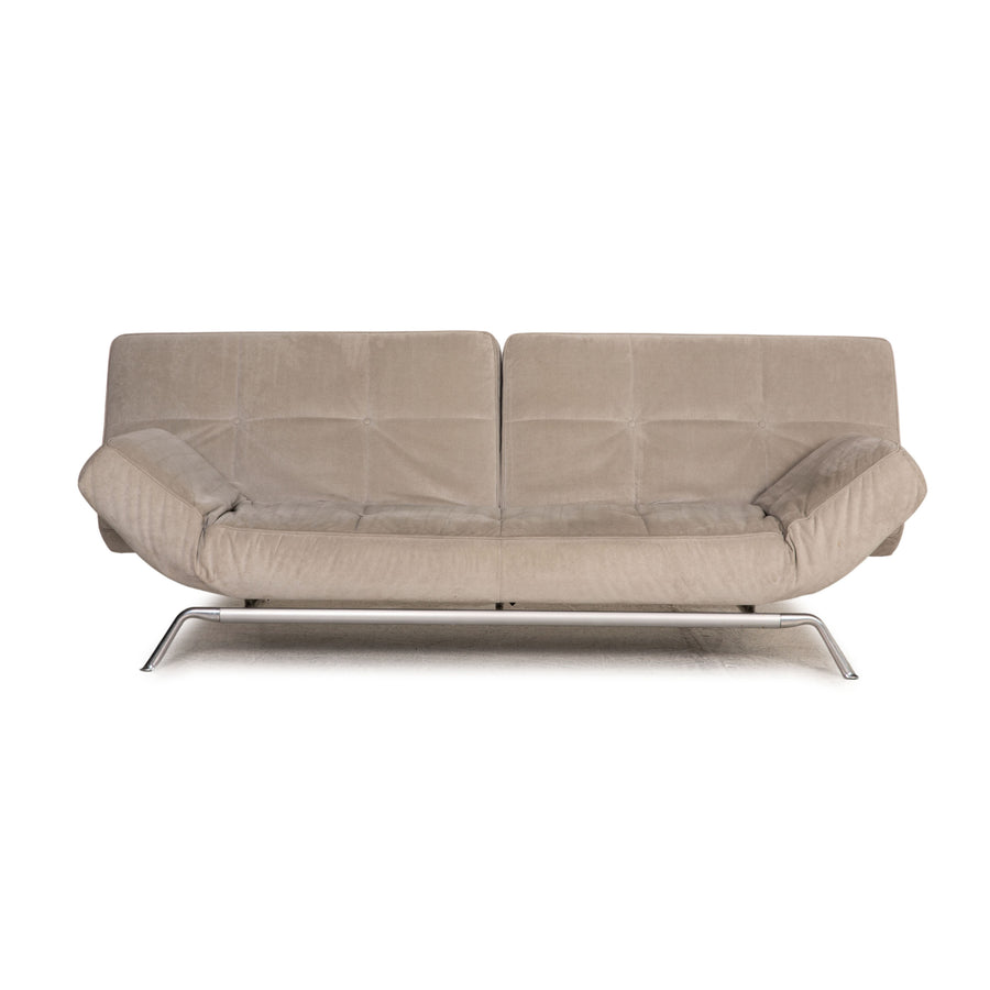 ligne roset Smala Alcantara Sofa Grau Dreisitzer Couch Funktion Schlaffunktion