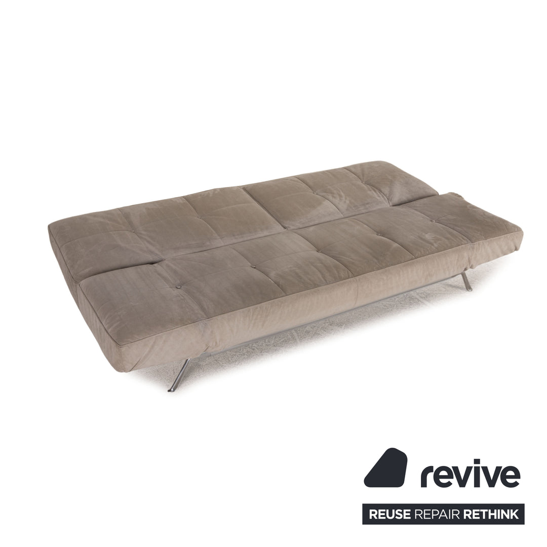 ligne roset Smala Alcantara Sofa Grau Dreisitzer Couch Funktion Schlaffunktion