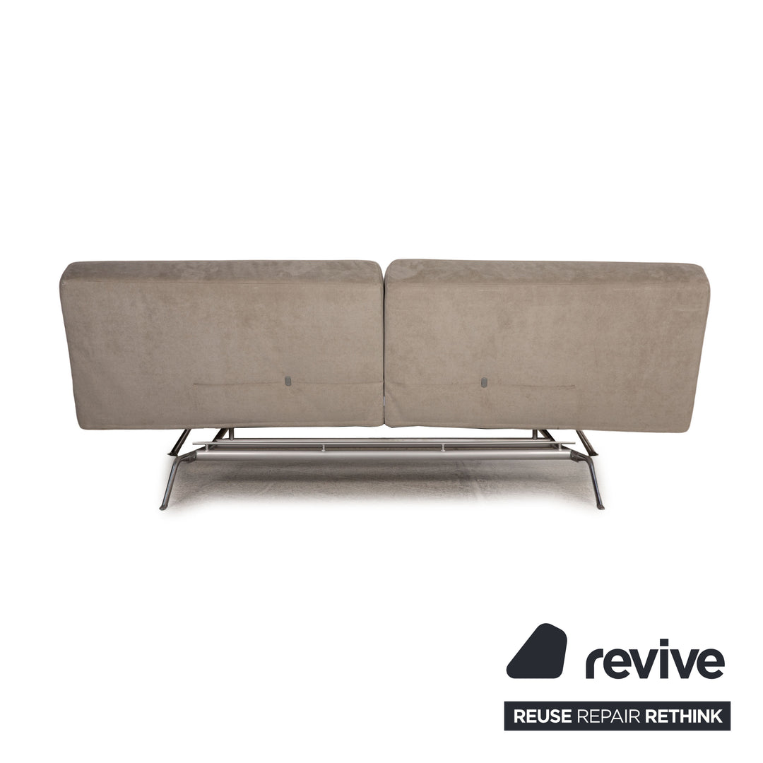 ligne roset Smala Alcantara Sofa Grau Dreisitzer Couch Funktion Schlaffunktion