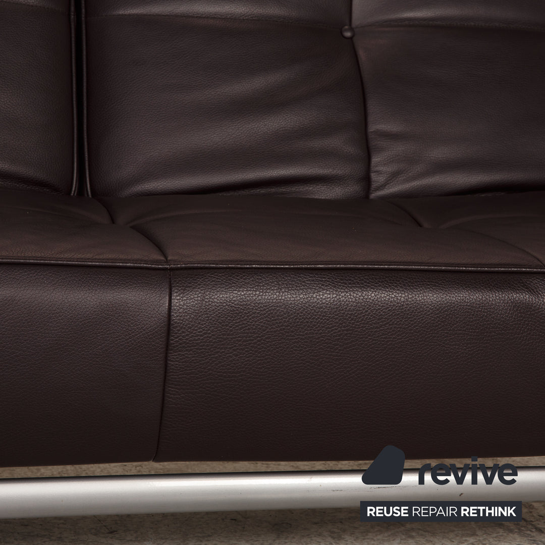 ligne roset Smala Leder Dreisitzer Lila  Sofa Couch Funktion