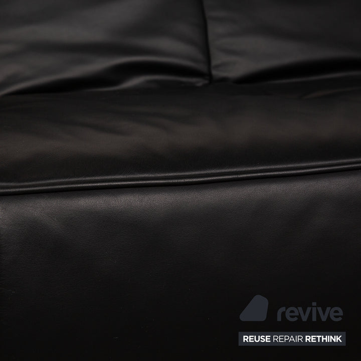 Ligne roset Smala Leder Dreisitzer Schwarz Funktion Sofa Couch