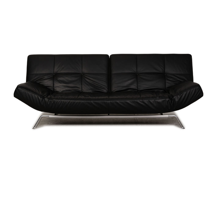 Ligne roset Smala Leder Dreisitzer Schwarz Funktion Sofa Couch