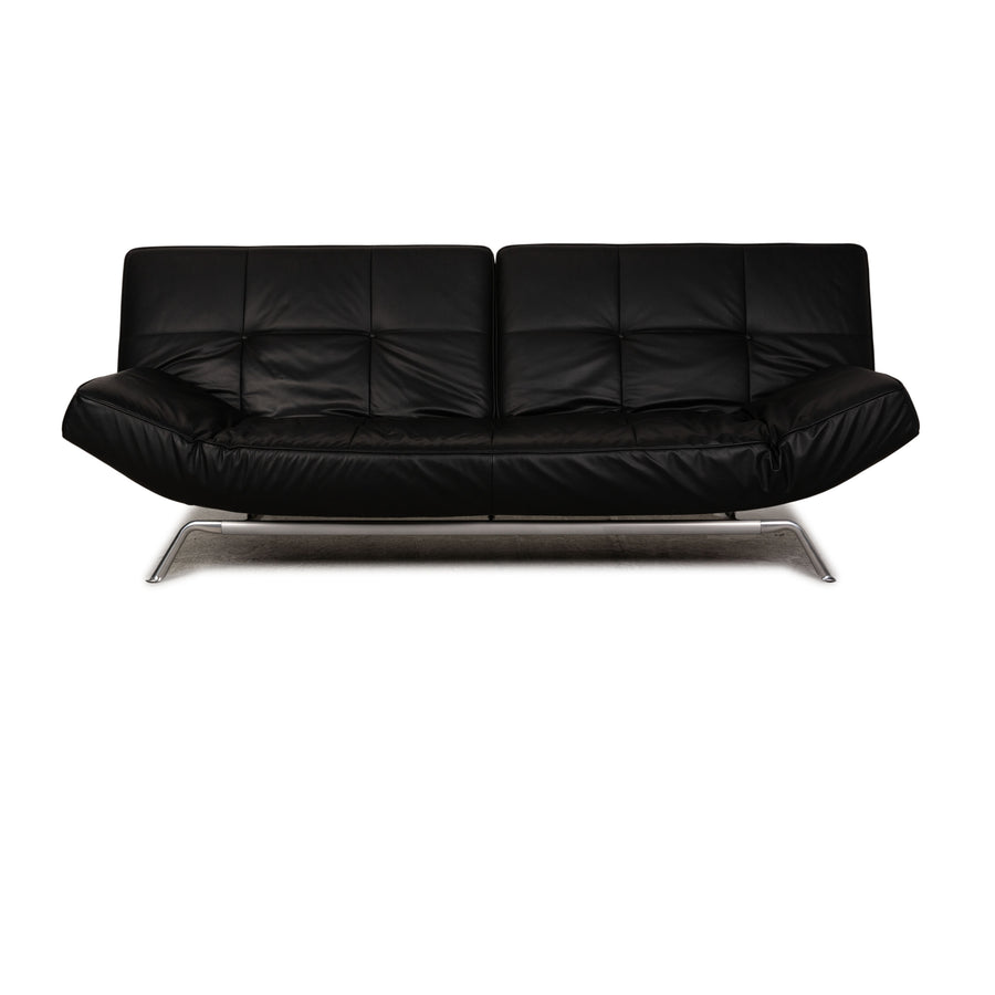 Ligne roset Smala Leder Dreisitzer Schwarz Funktion Sofa Couch