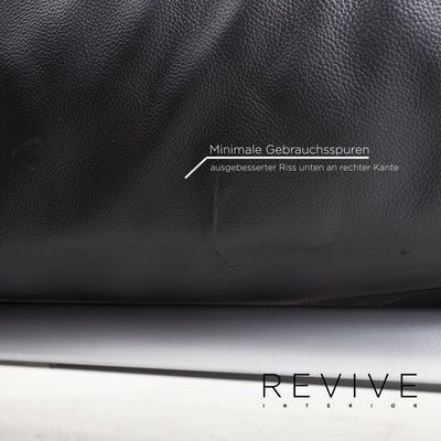 ligne roset Smala Leder Schlafsofa Schwarz Dreisitzer Sofa Schlaffunktion Funktion Couch #13085