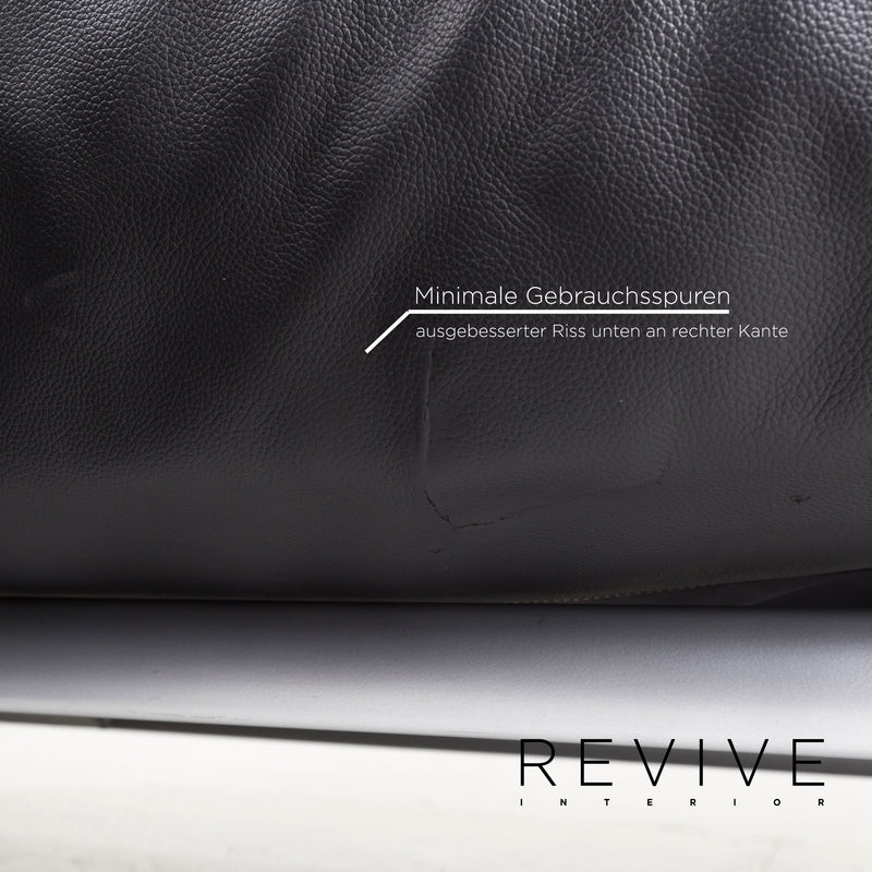 ligne roset Smala Leder Schlafsofa Schwarz Dreisitzer Sofa Schlaffunktion Funktion Couch 