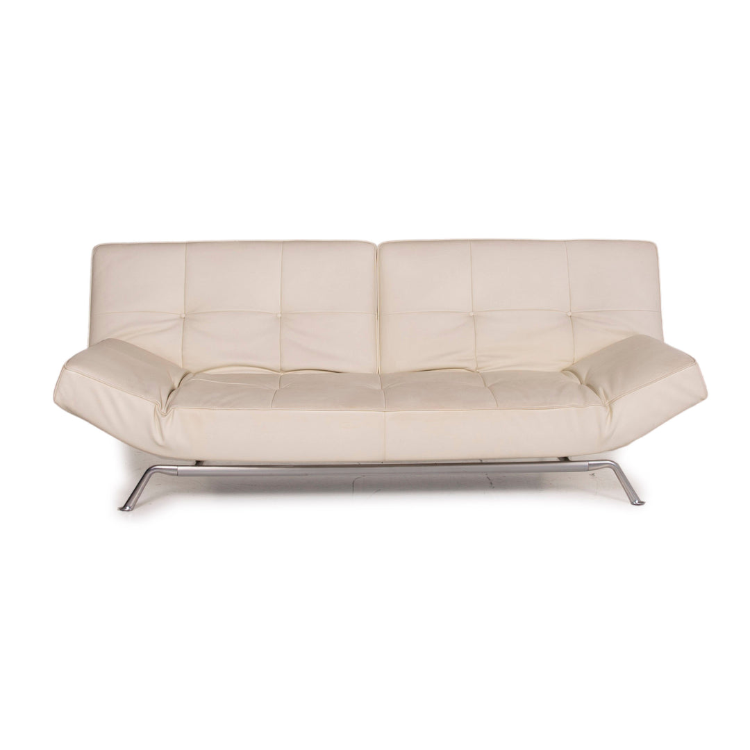 ligne roset Smala Leder Sofa Creme Dreisitzer Schlaffunktion #15072