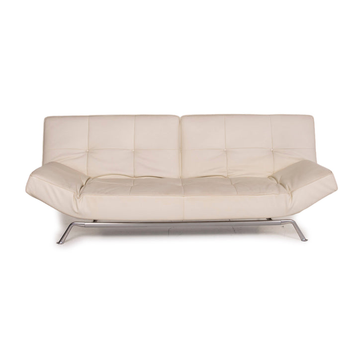 ligne roset Smala Leder Sofa Creme Dreisitzer Schlaffunktion #15072