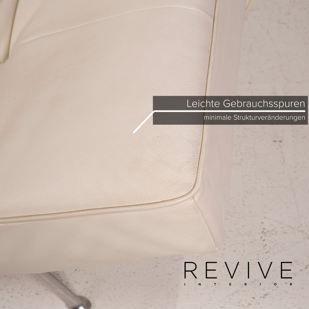 ligne roset Smala Leder Sofa Creme Dreisitzer Schlaffunktion #15072