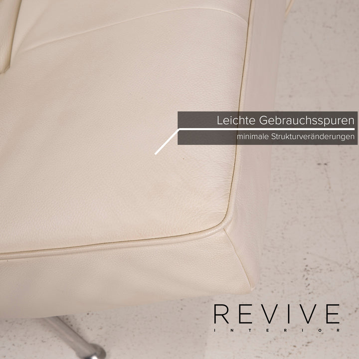 ligne roset Smala Leder Sofa Creme Dreisitzer Schlaffunktion #15072