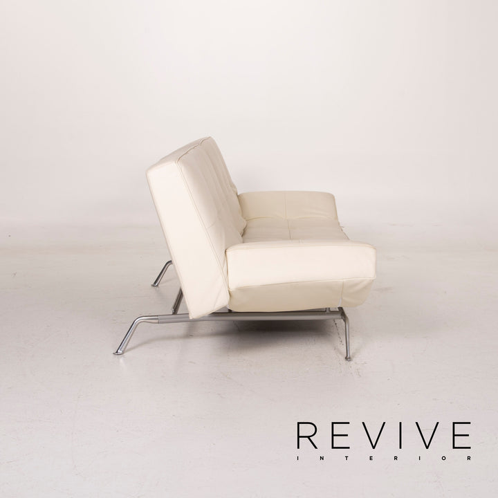 ligne roset Smala Leder Sofa Creme Dreisitzer Schlaffunktion #15072