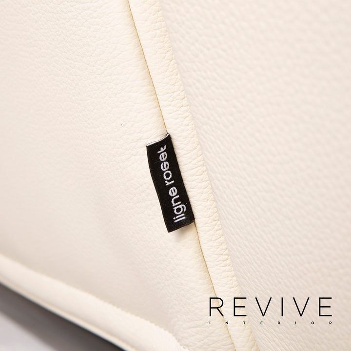 ligne roset Smala Leder Sofa Creme Dreisitzer Schlaffunktion #15072