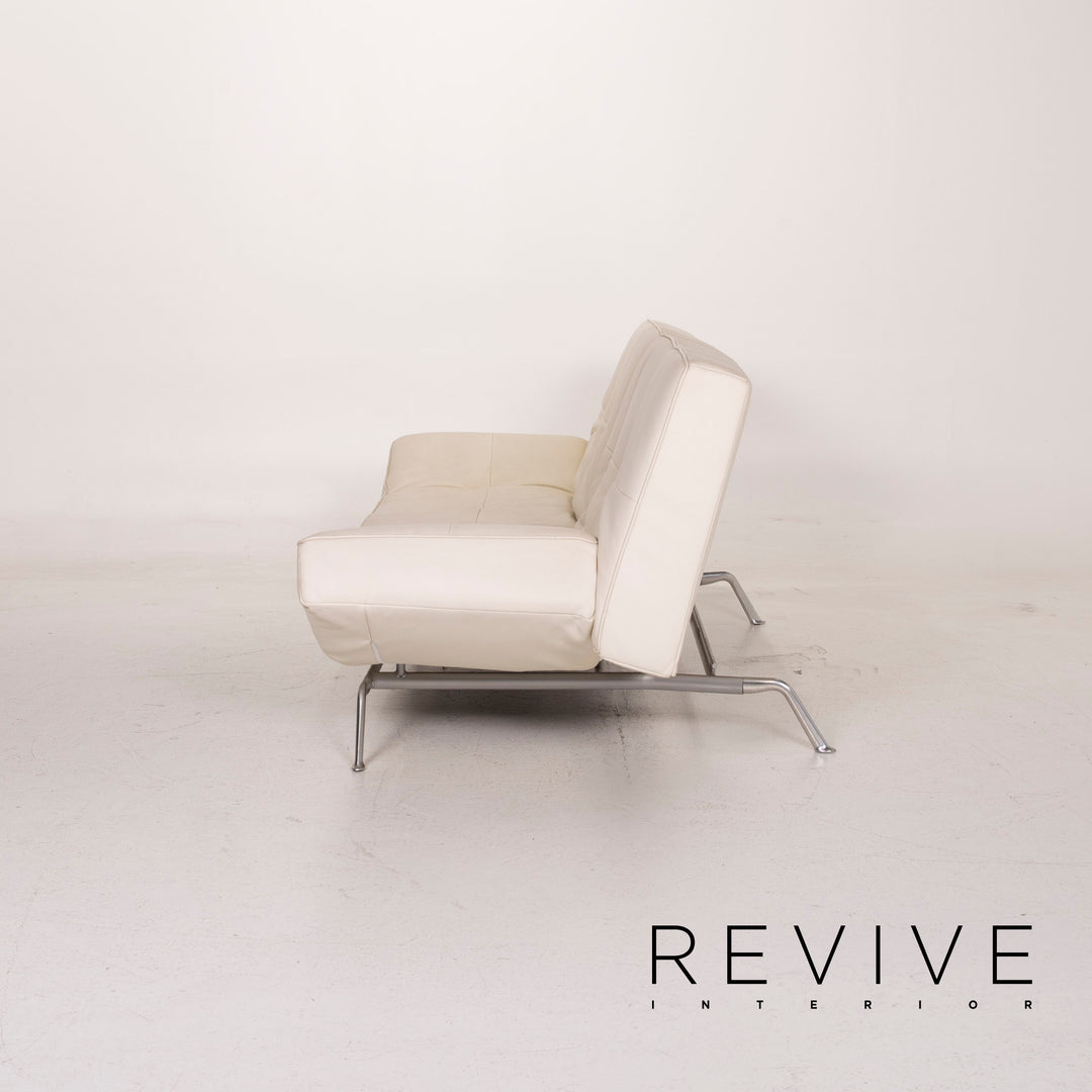 ligne roset Smala Leder Sofa Creme Dreisitzer Schlaffunktion #15072