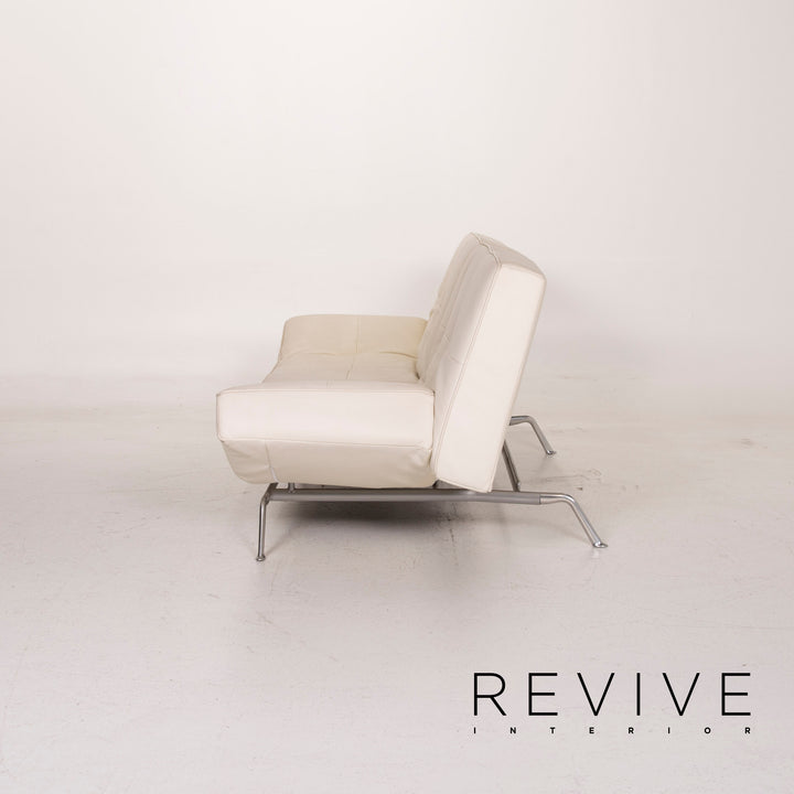 ligne roset Smala Leder Sofa Creme Dreisitzer Schlaffunktion #15072