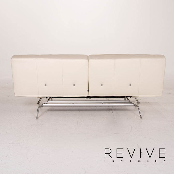 ligne roset Smala Leder Sofa Creme Dreisitzer Schlaffunktion #15072