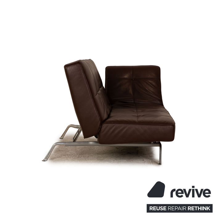 ligne roset smala Leder Zweisitzer Braun Sofa Couch Funktion Schlafsofa