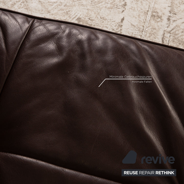 ligne roset smala Leder Zweisitzer Braun Sofa Couch Funktion Schlafsofa