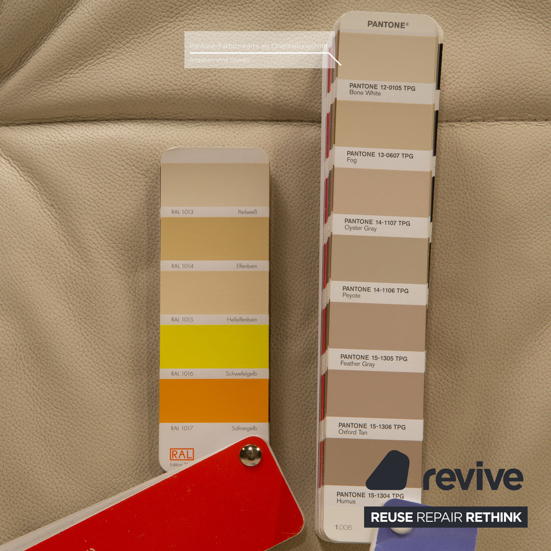 ligne roset Smala Leder Zweisitzer Creme Beige Sofa Couch Funktion