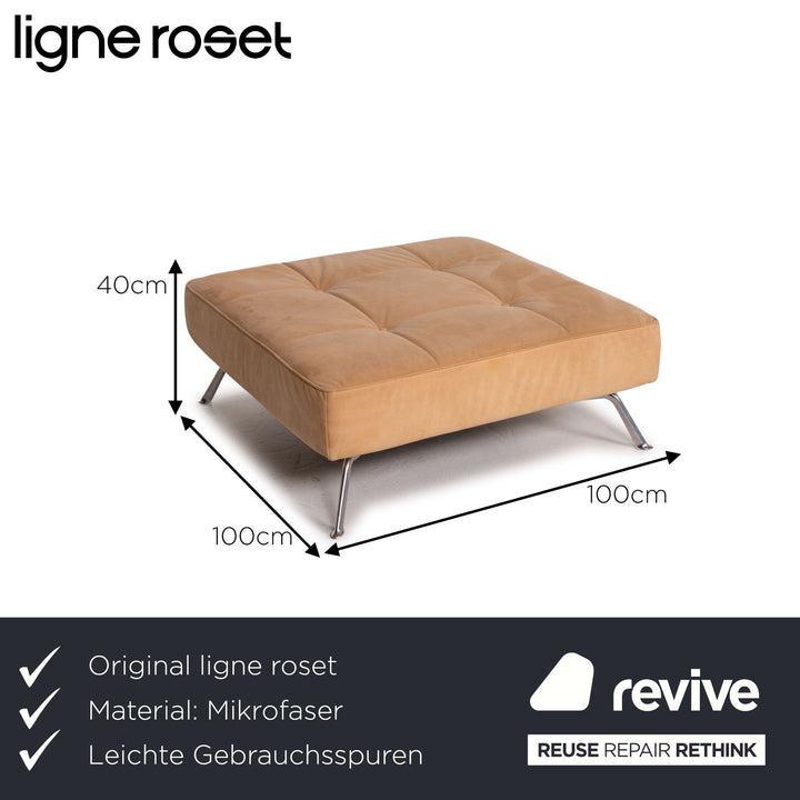 ligne roset Smala Microfaser Stoff Hocker Beige Ottoman