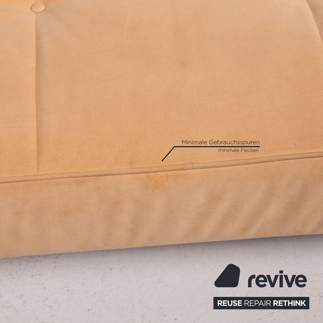 ligne roset Smala Microfaser Stoff Hocker Beige Ottoman