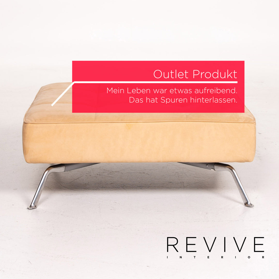 ligne roset Smala Microfaser Stoff Hocker Beige Ottoman Outlet #14157