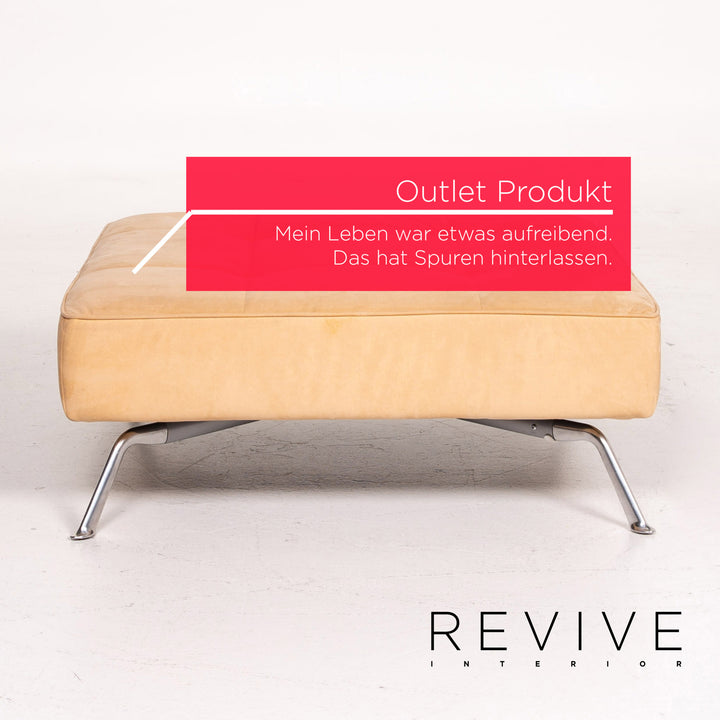 ligne roset Smala Microfaser Stoff Hocker Beige Ottoman Outlet #14157