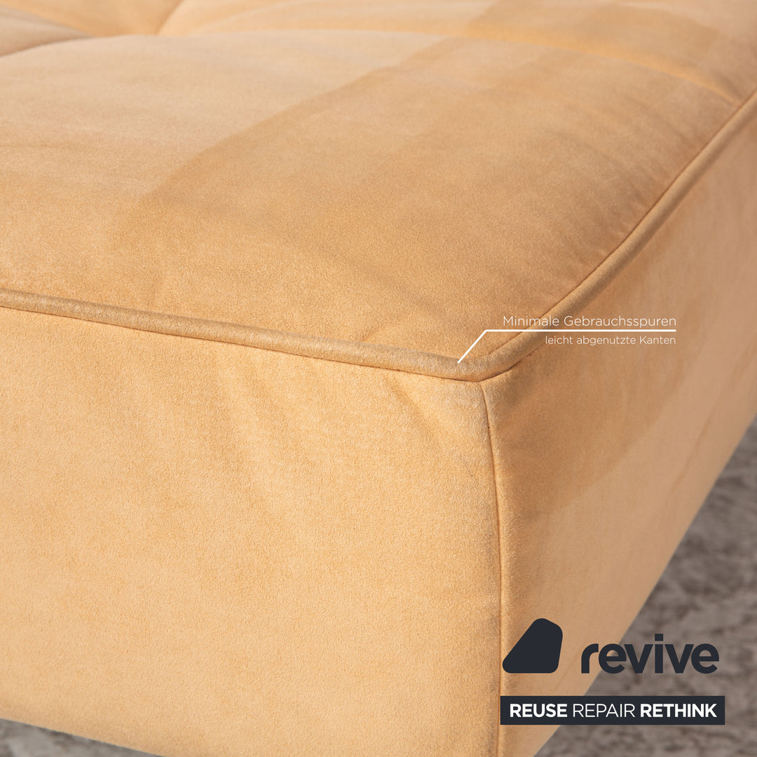 ligne roset Smala microfiber fabric sofa bed beige three-seater sofa sleeping function couch
