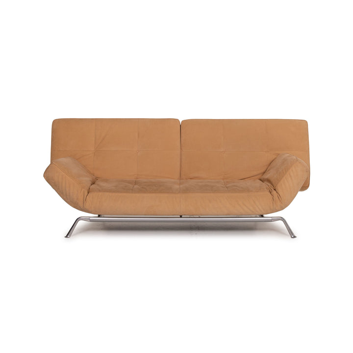 ligne roset Smala microfiber fabric sofa bed beige three-seater sofa sleeping function couch