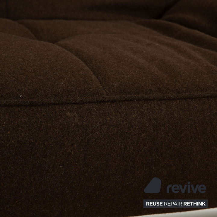 ligne roset Smala Stoff Dreisitzer Braun Dunkelbraun  Sofa Couch manuelle Funktion Schlaffunktion
